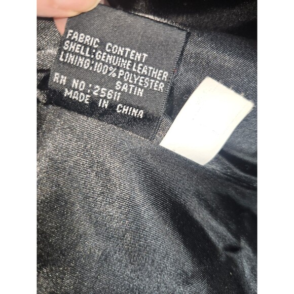 Vintage Y2K Guess Genuine Leather Jacket Reptile Embossed Zip Front Moto Large - Picture 13 of 16